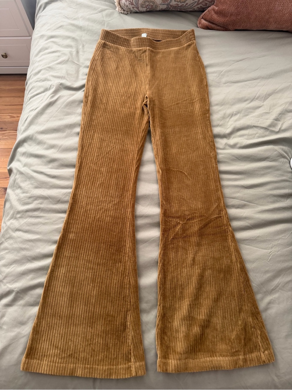 Corduroy Flare Pants in Camel Brown